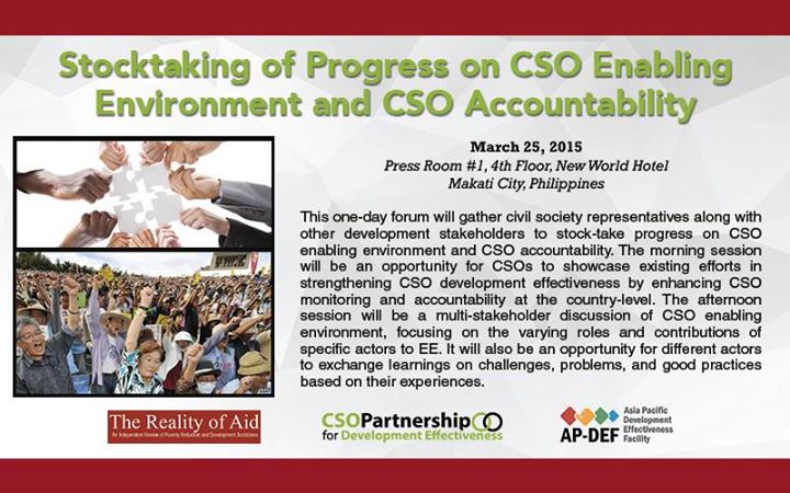 Stocktaking of Progress on CSO Enabling Environment and CSO Accountability